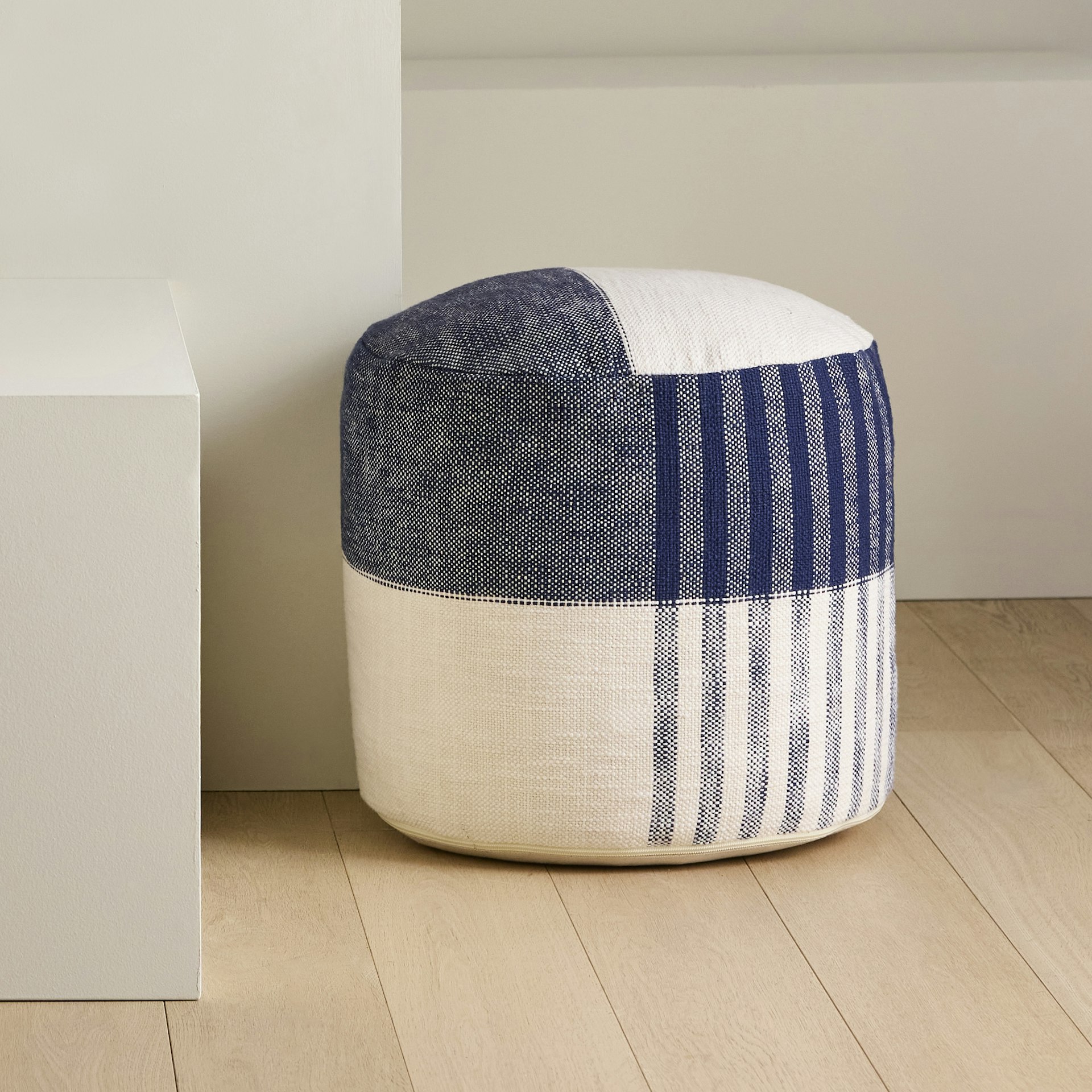 Kaia 16" Pouf - Blue Multi