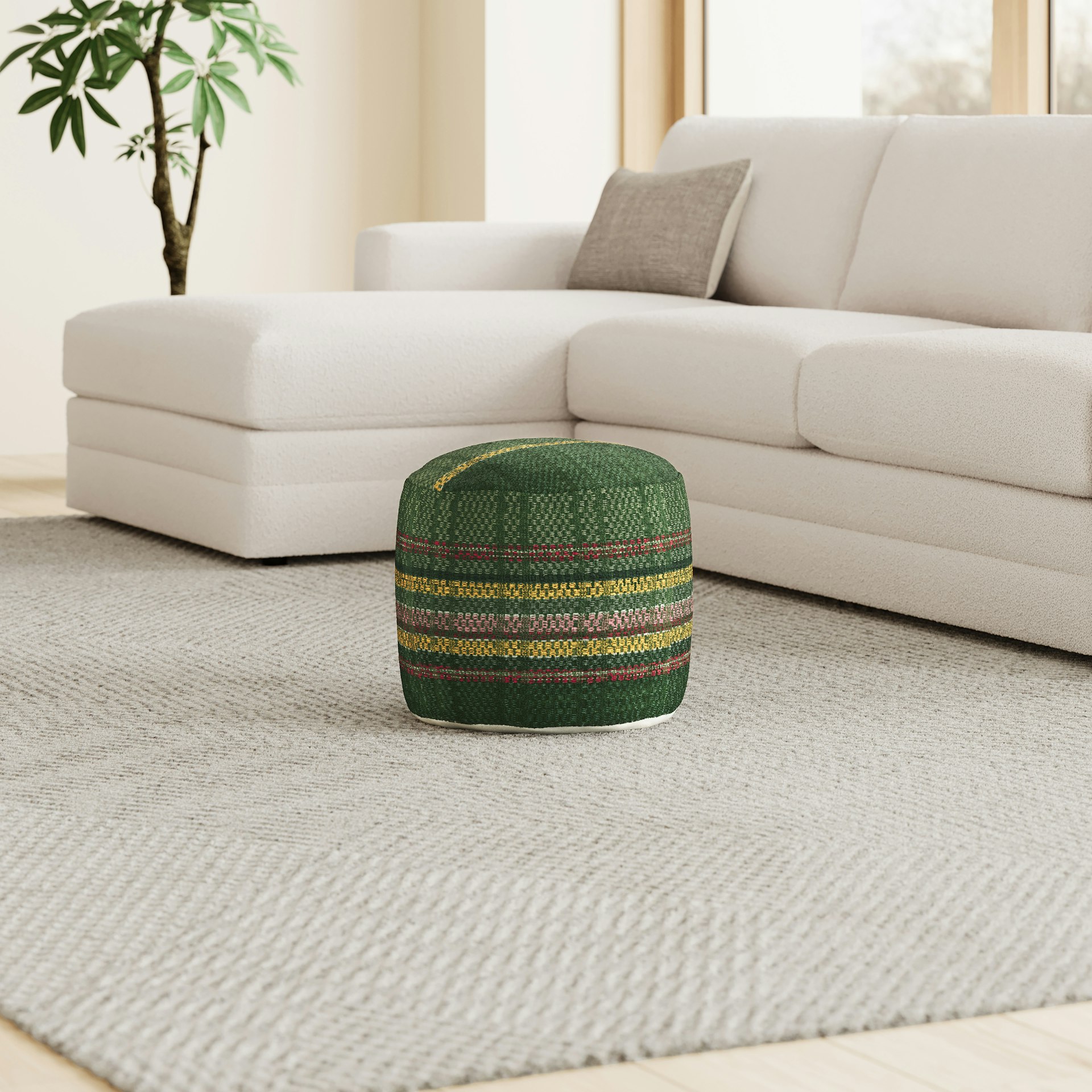Tapio Pouf - Green Multi 3 Tapio Pouf - Green Multi