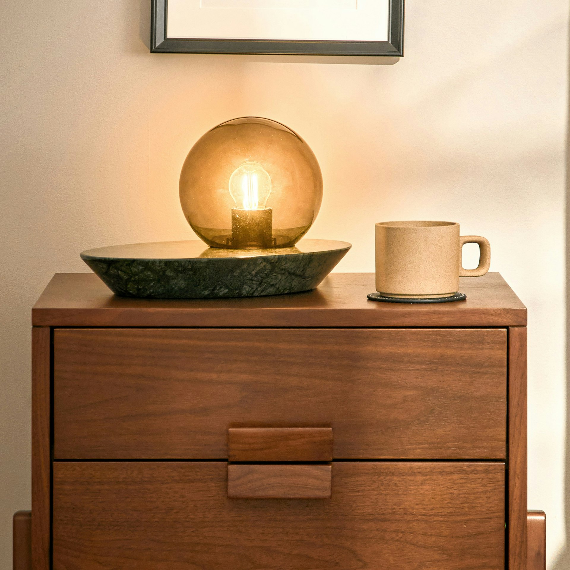 Bowery Table Lamp - Green Marble