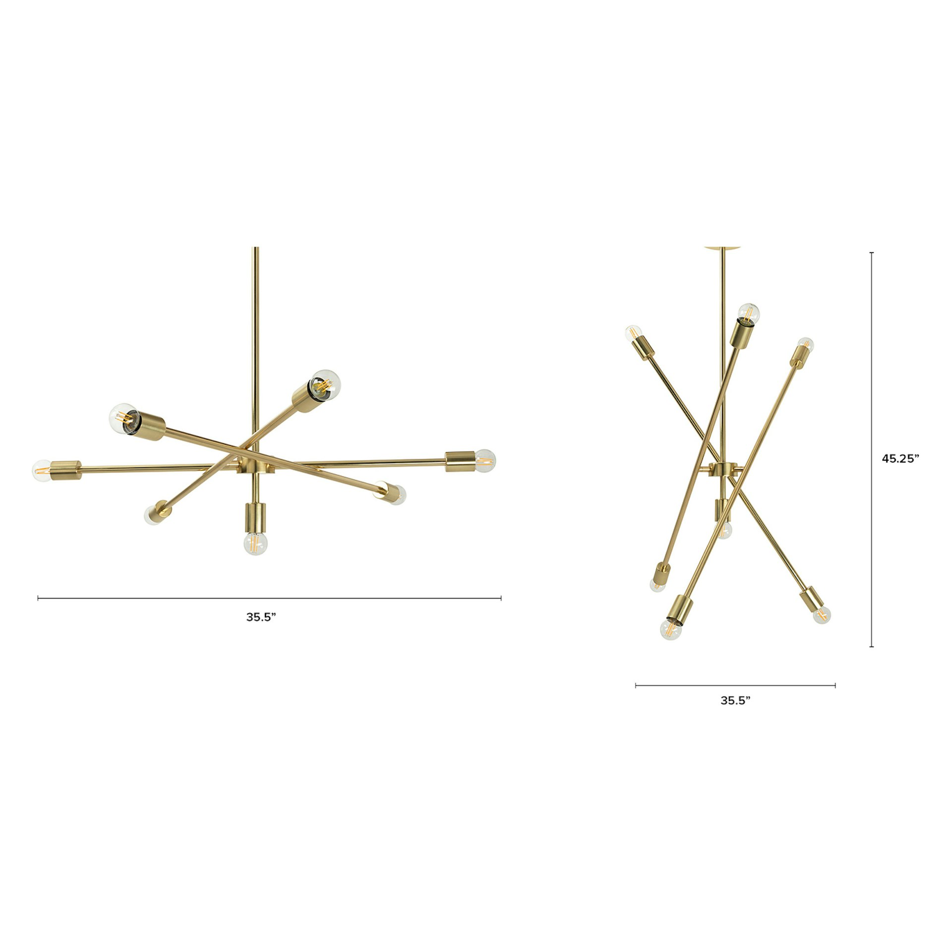Cadza Chandelier - Brass 12 Cadza Chandelier - Brass