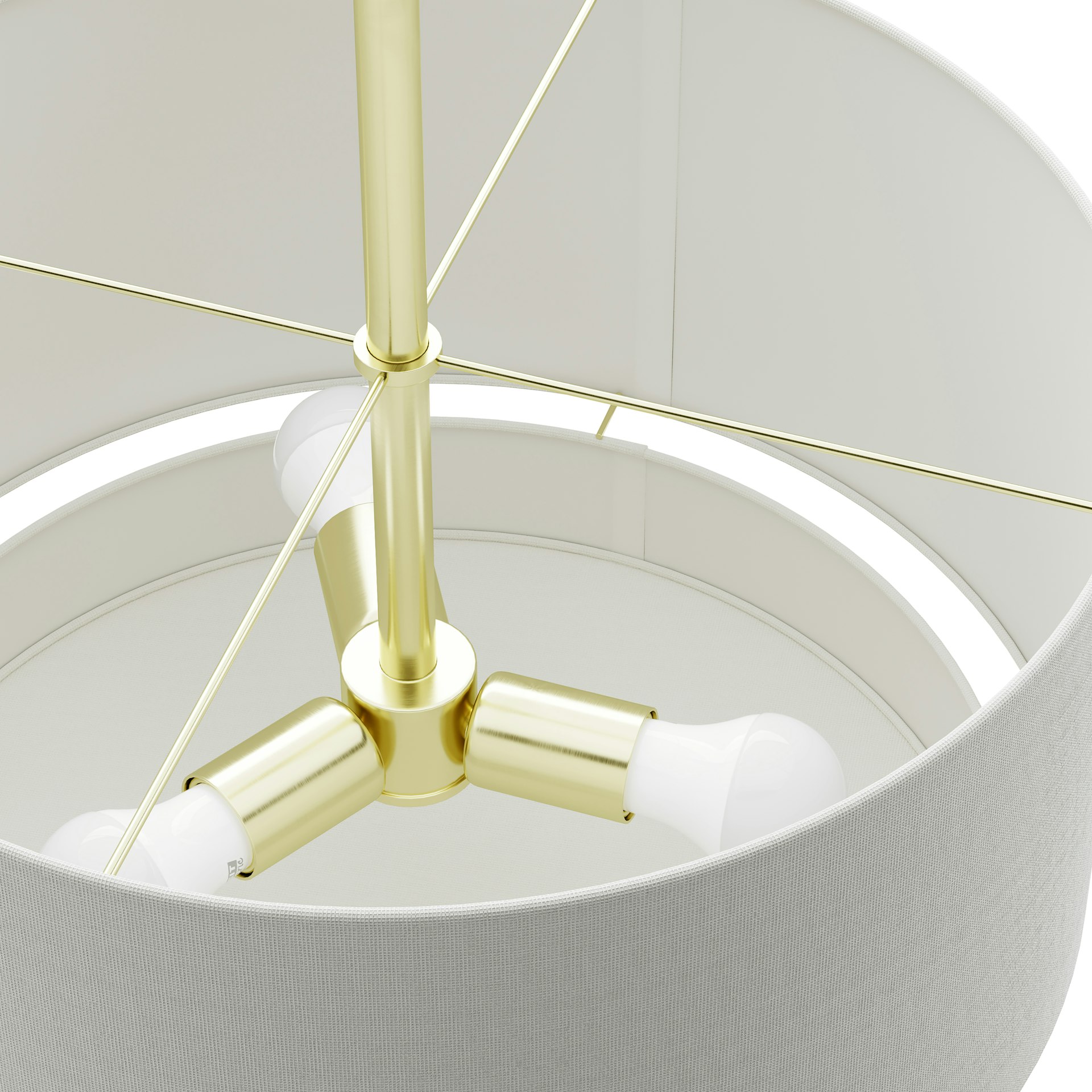 Zebu Linen Pendant Lamp - Brass 6 Zebu Linen Pendant Lamp - Brass