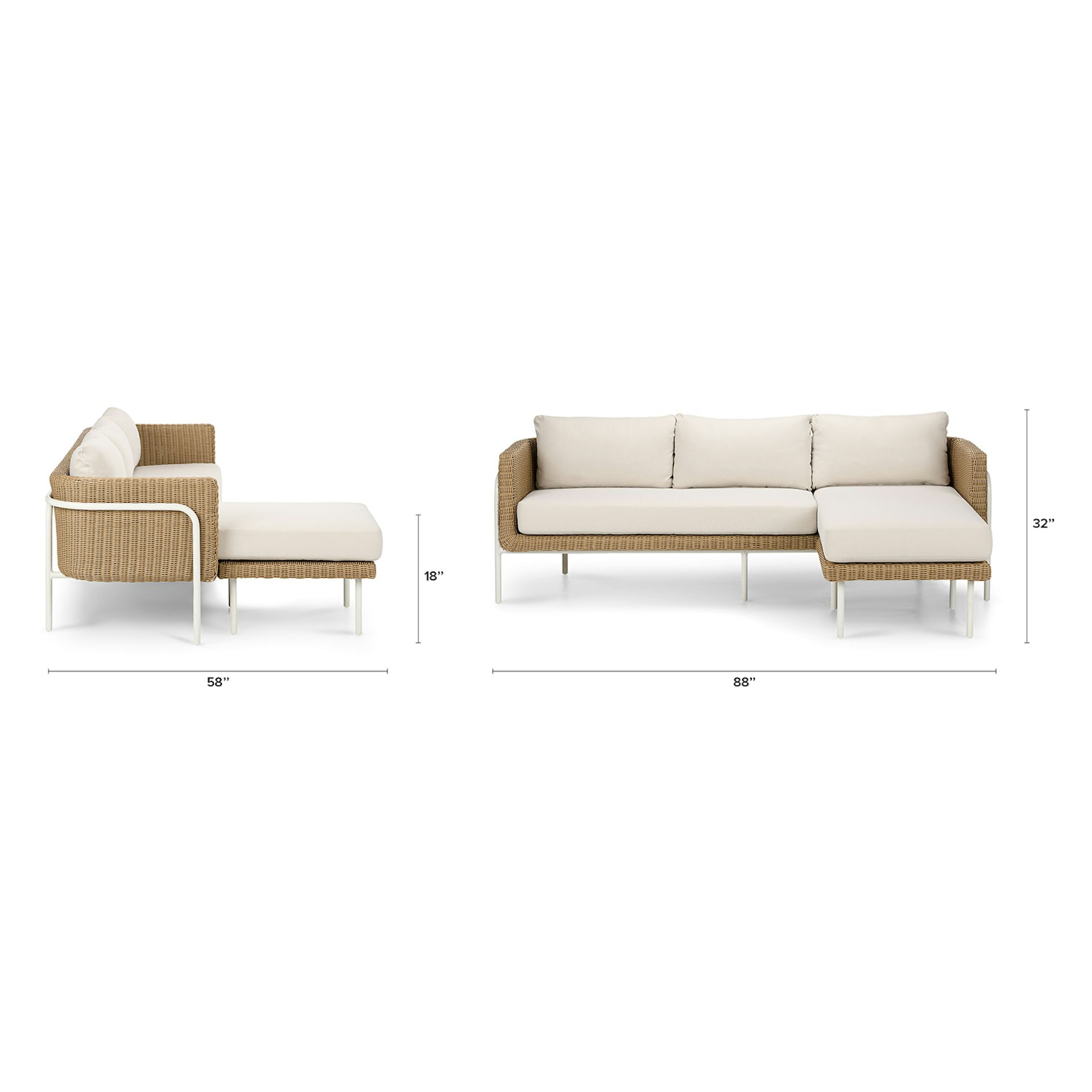 Aby 88" Outdoor Reversible Sectional - Dravite Ivory 14 Aby 88" Outdoor Reversible Sectional - Dravite Ivory