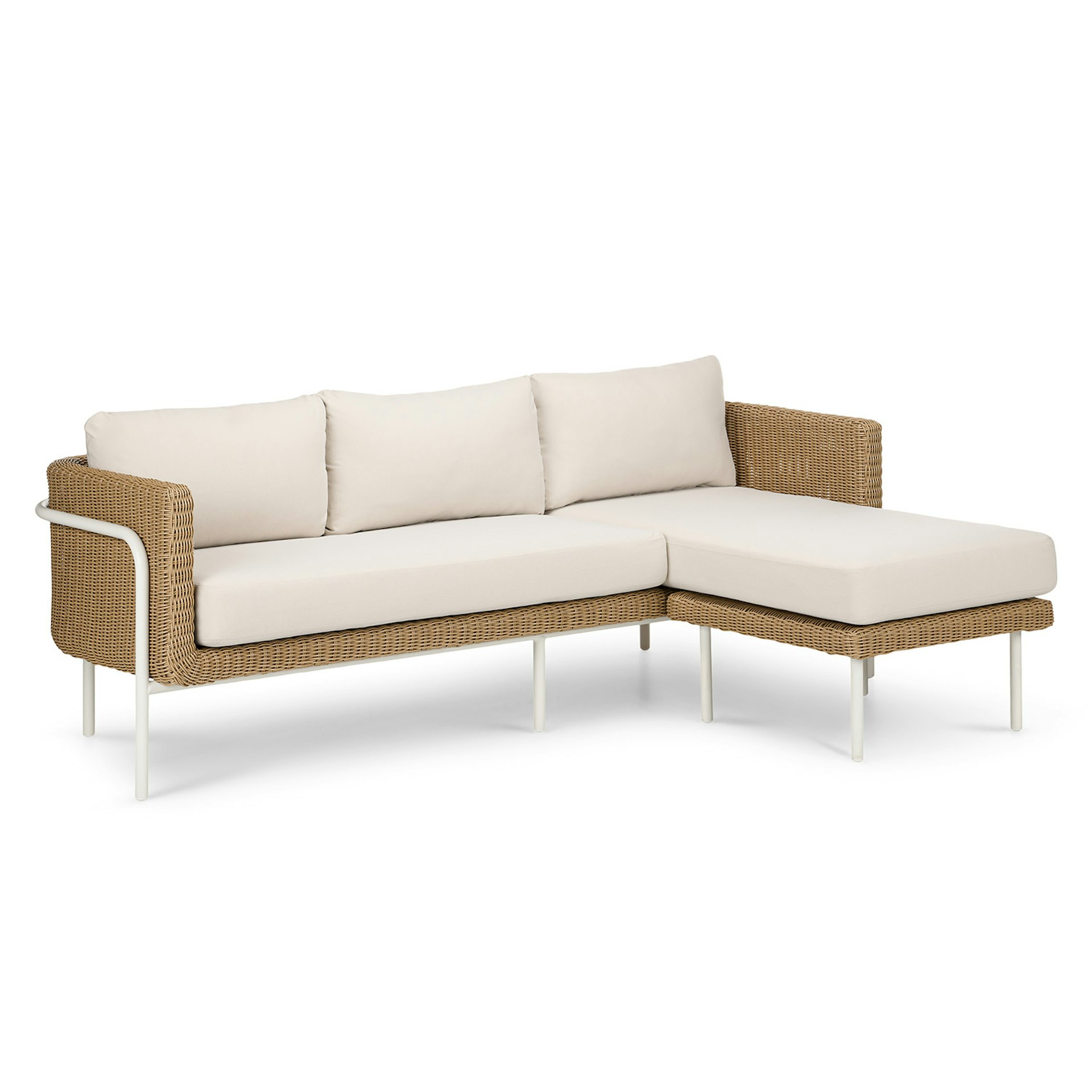 Aby 88" Outdoor Reversible Sectional - Dravite Ivory 3 Aby 88" Outdoor Reversible Sectional - Dravite Ivory