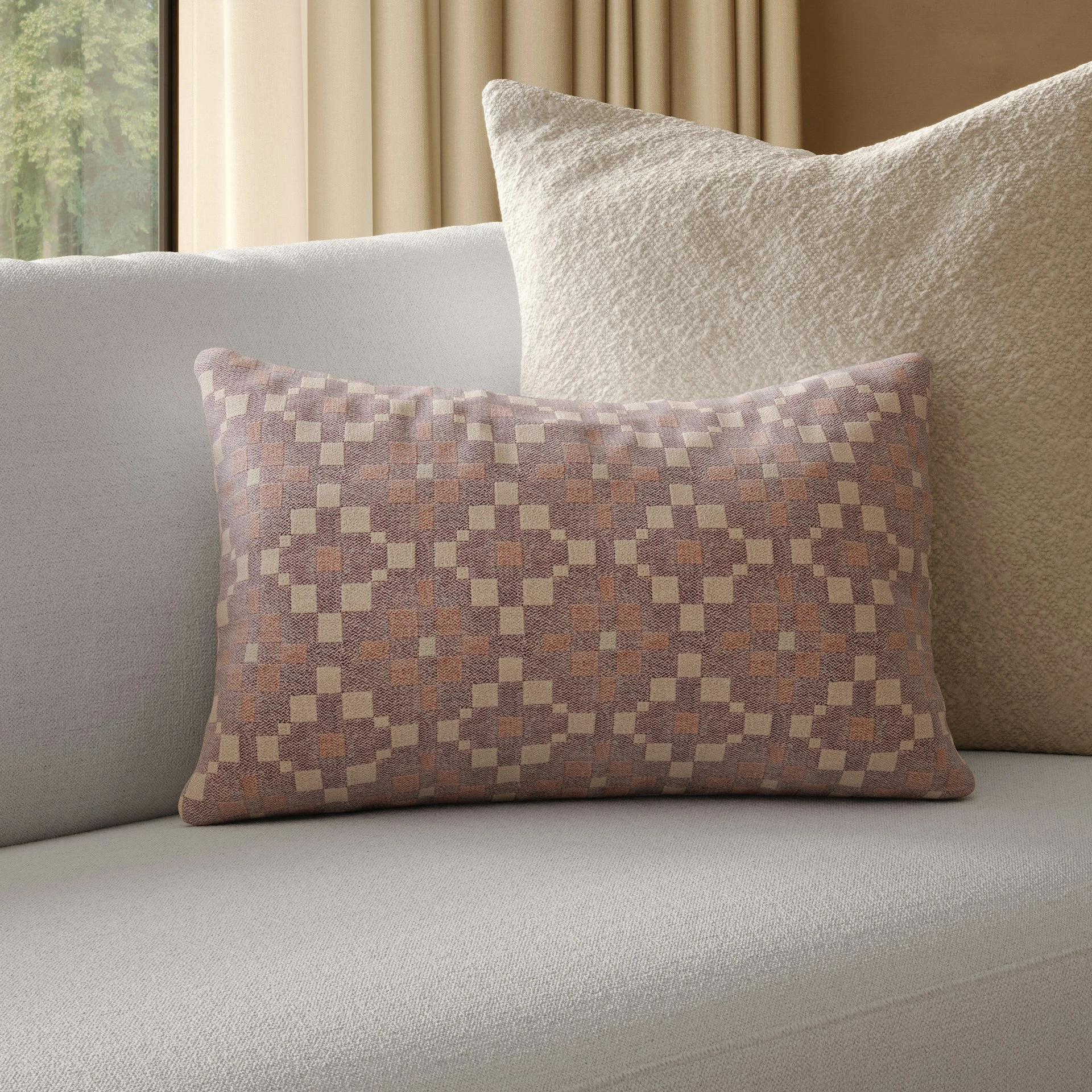 Elfin Small Pillow - Maroon Multi