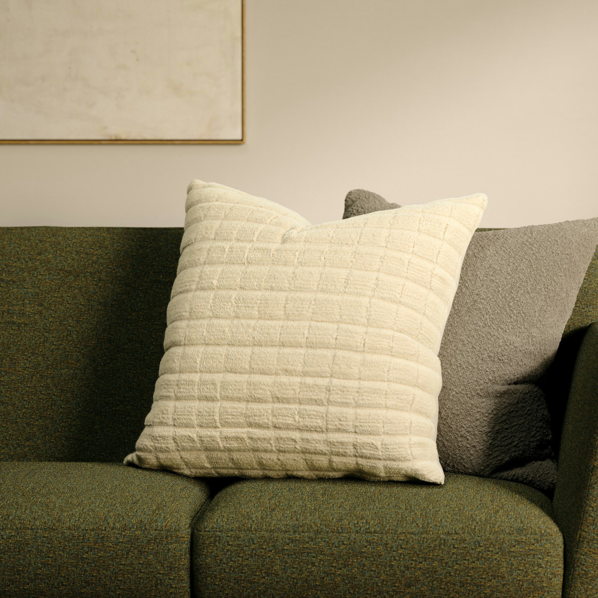 Carmine Pillow - Grid White