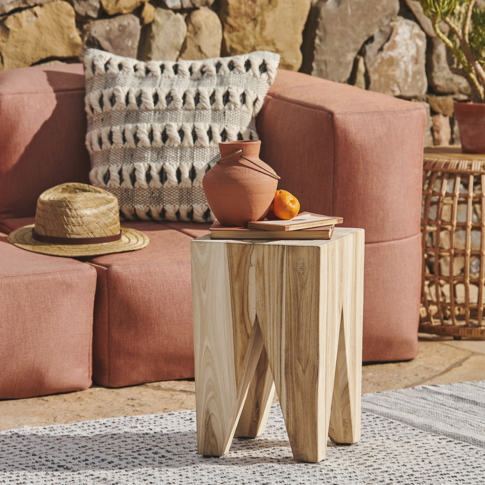 Tana Outdoor Stool - Natural Teak