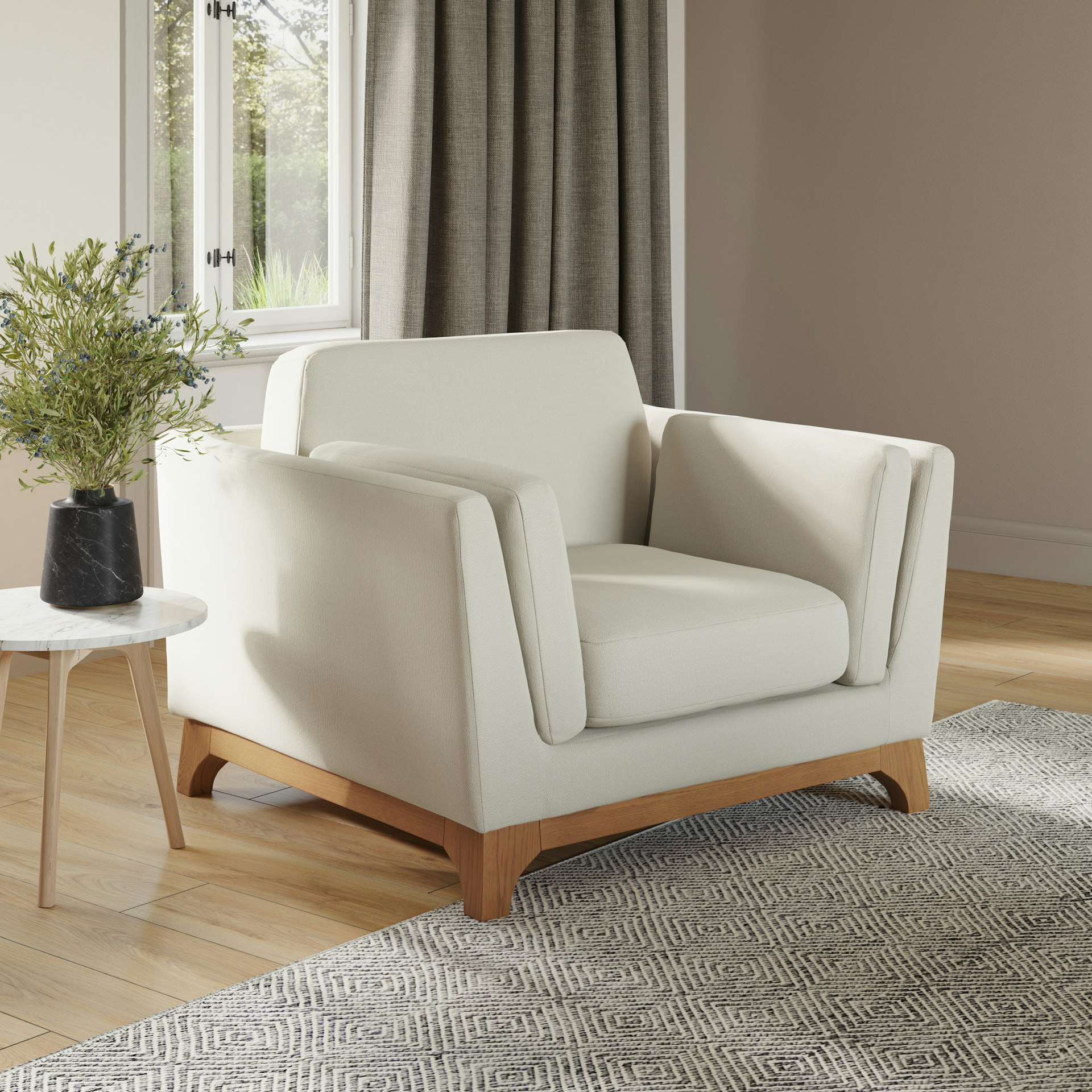 Ceni 39" Lounge Chair - Buckler Ivory