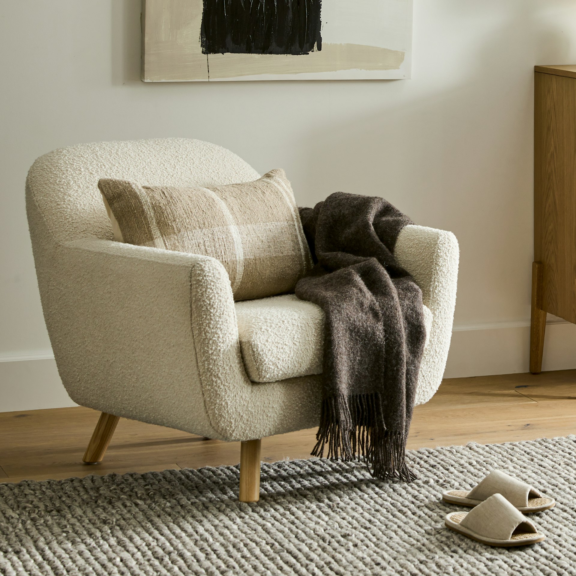 Gabriola 34" Lounge Chair - Ivory BouclÃ©
