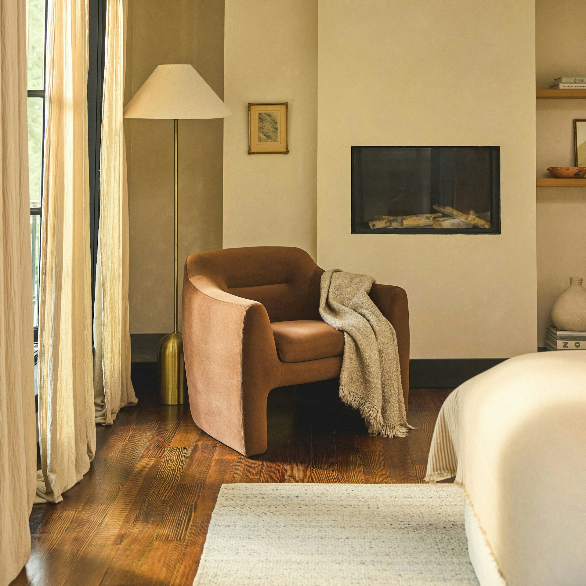 Eleanor 34" Velvet Lounge Chair - Hale Earth 4 Eleanor 34" Velvet Lounge Chair - Hale Earth