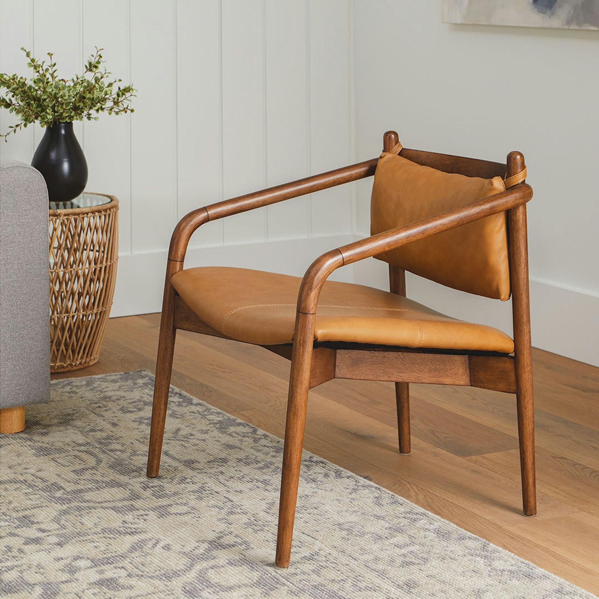 Lento 25" Leather Lounge Chair - Teres Tan