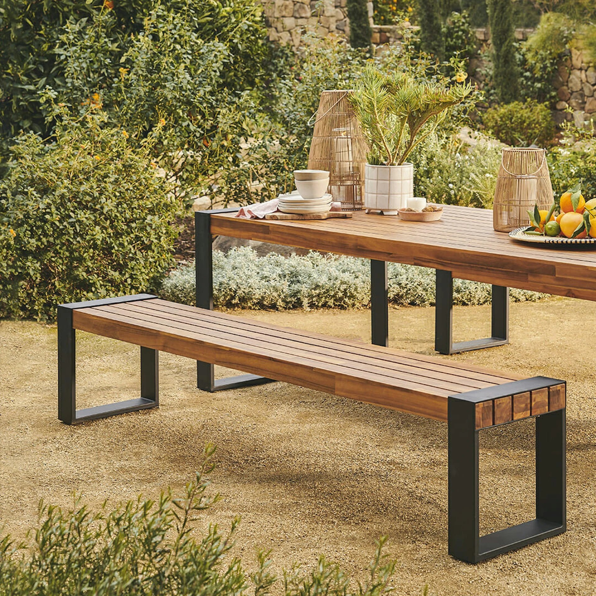 Lubek 84.5" Outdoor Bench - Tuscan Brown