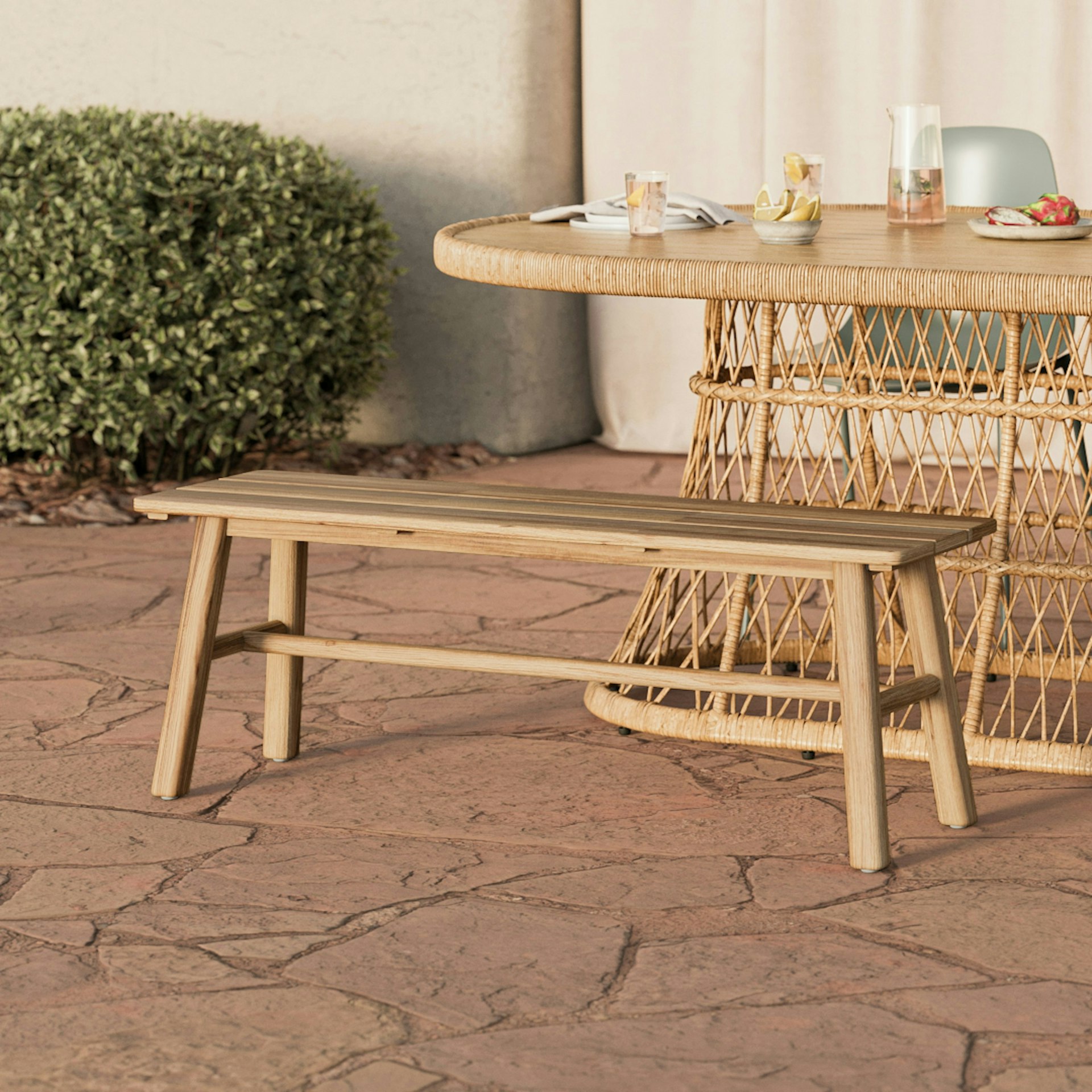Kempel 47" Outdoor Bench - Acacia