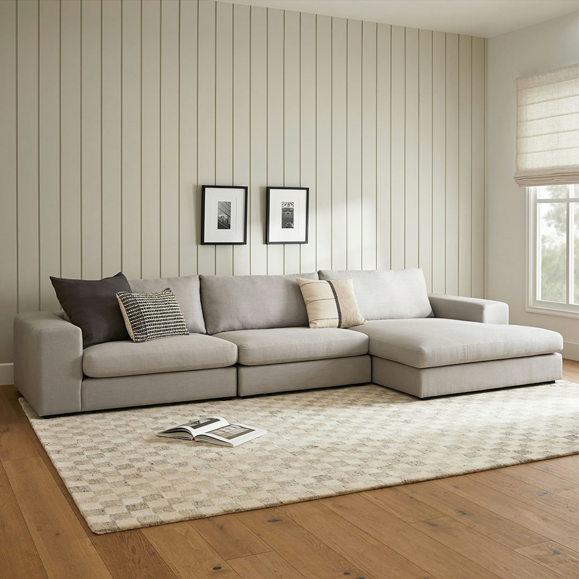 Beta 137.5" Right Modular Chaise Sectional - Welsh Gray