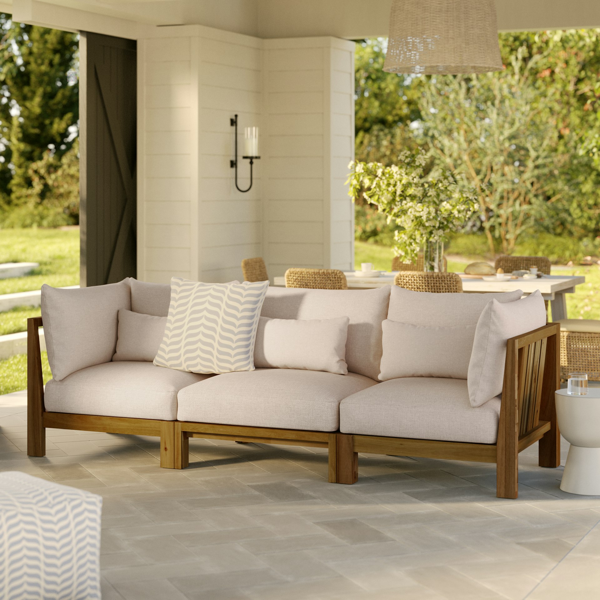 Cove 102.75" Outdoor Modular Sofa - Basket Beige