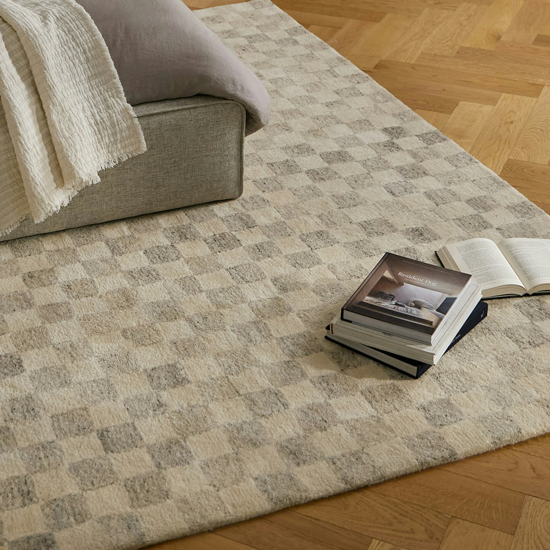 Murray 9 x 12 Wool Rug - Checkered Gray