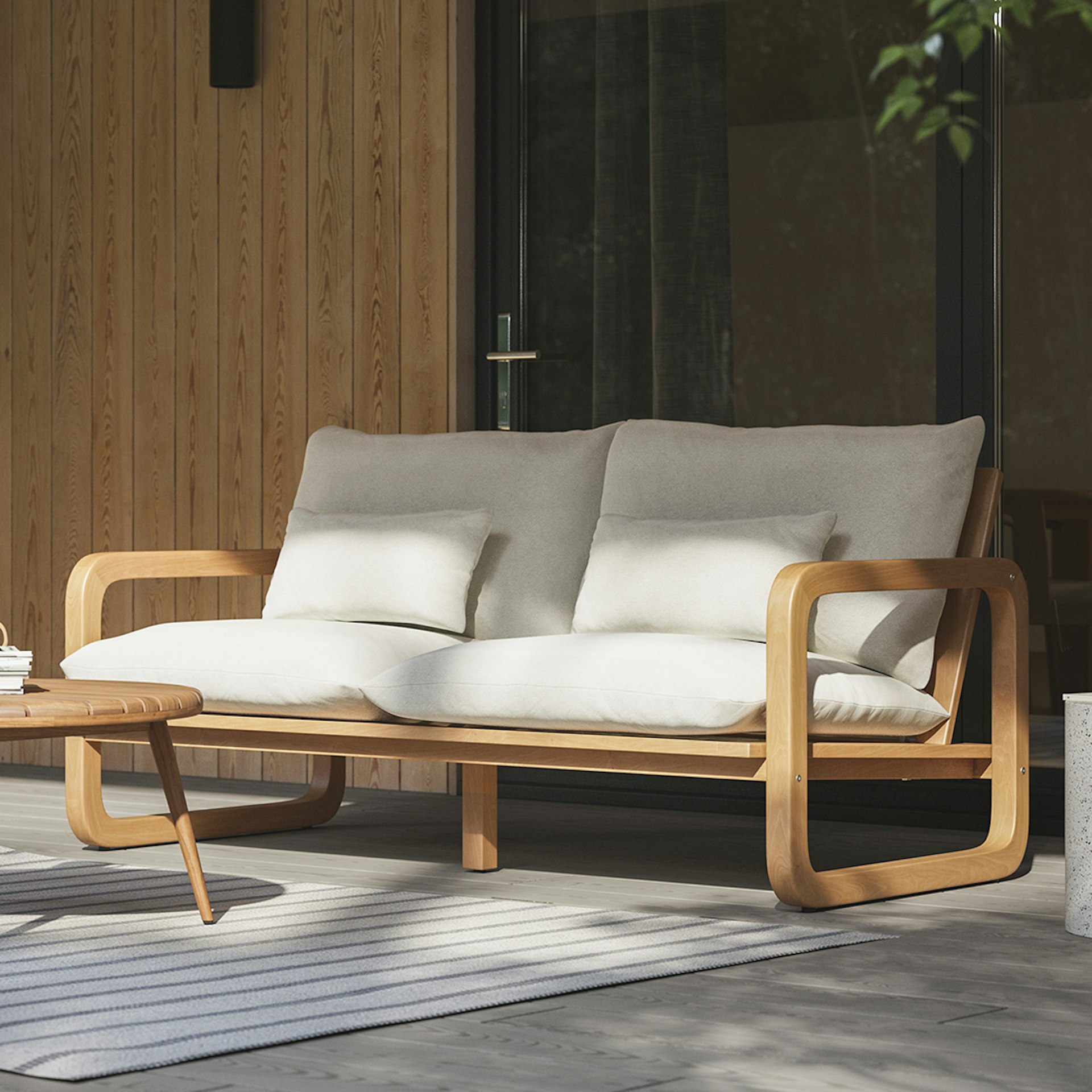 Laholm 70" Outdoor Loveseat - Dravite Ivory
