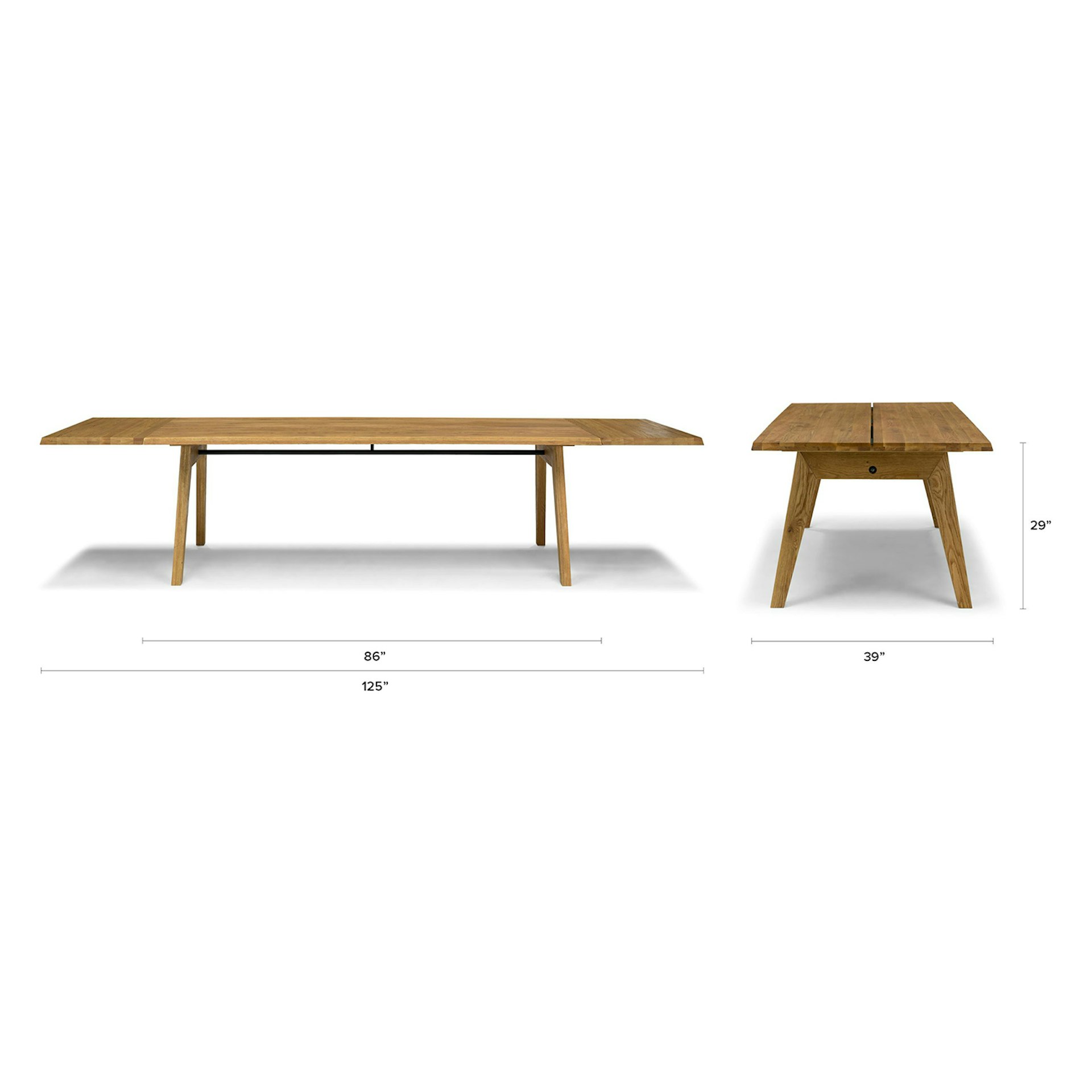 Madera 86" - 125" Solid Wood Extendable Dining Table - Oak 18 Madera 86" - 125" Solid Wood Extendable Dining Table - Oak