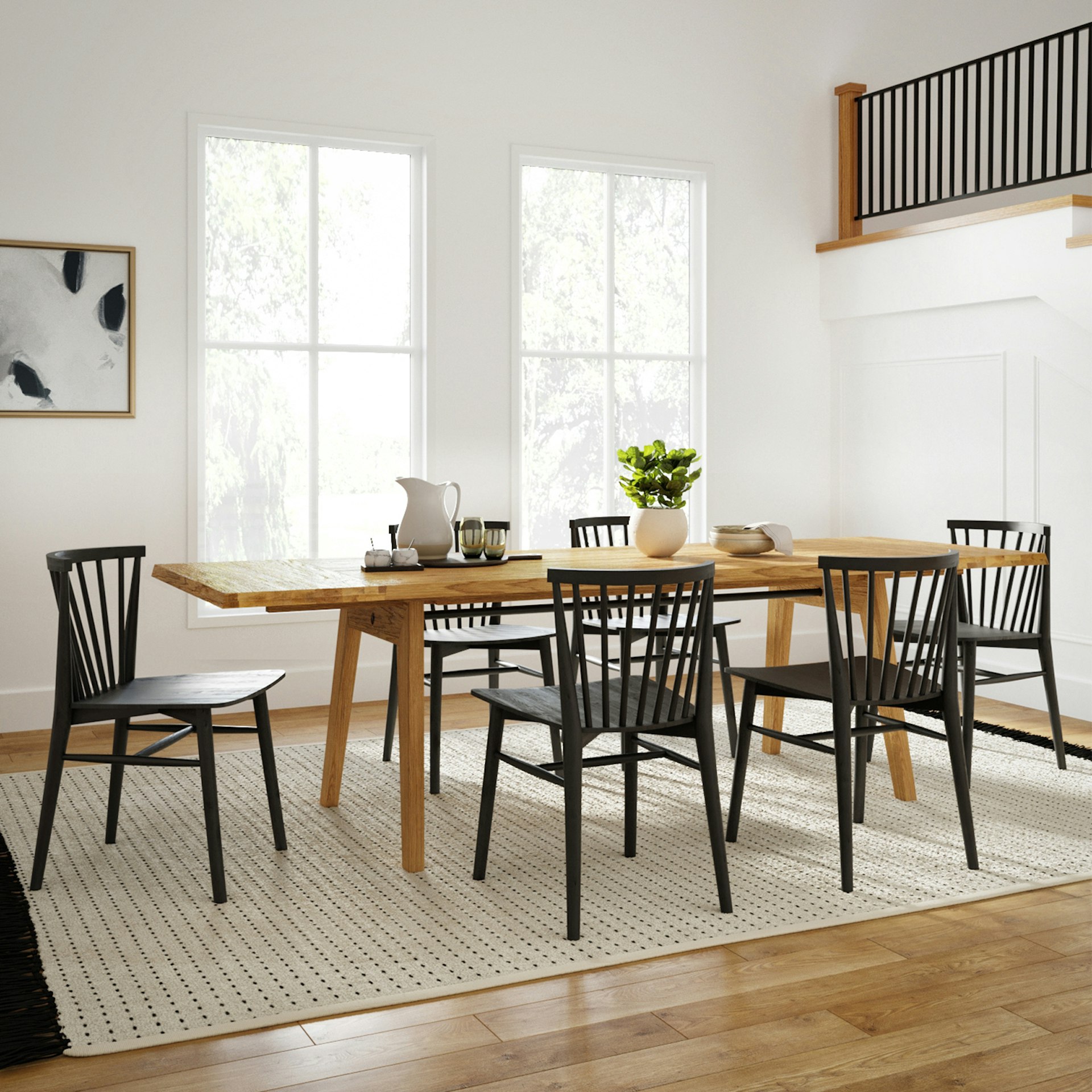 Madera 86" - 125" Solid Wood Extendable Dining Table - Oak 5 Madera 86" - 125" Solid Wood Extendable Dining Table - Oak