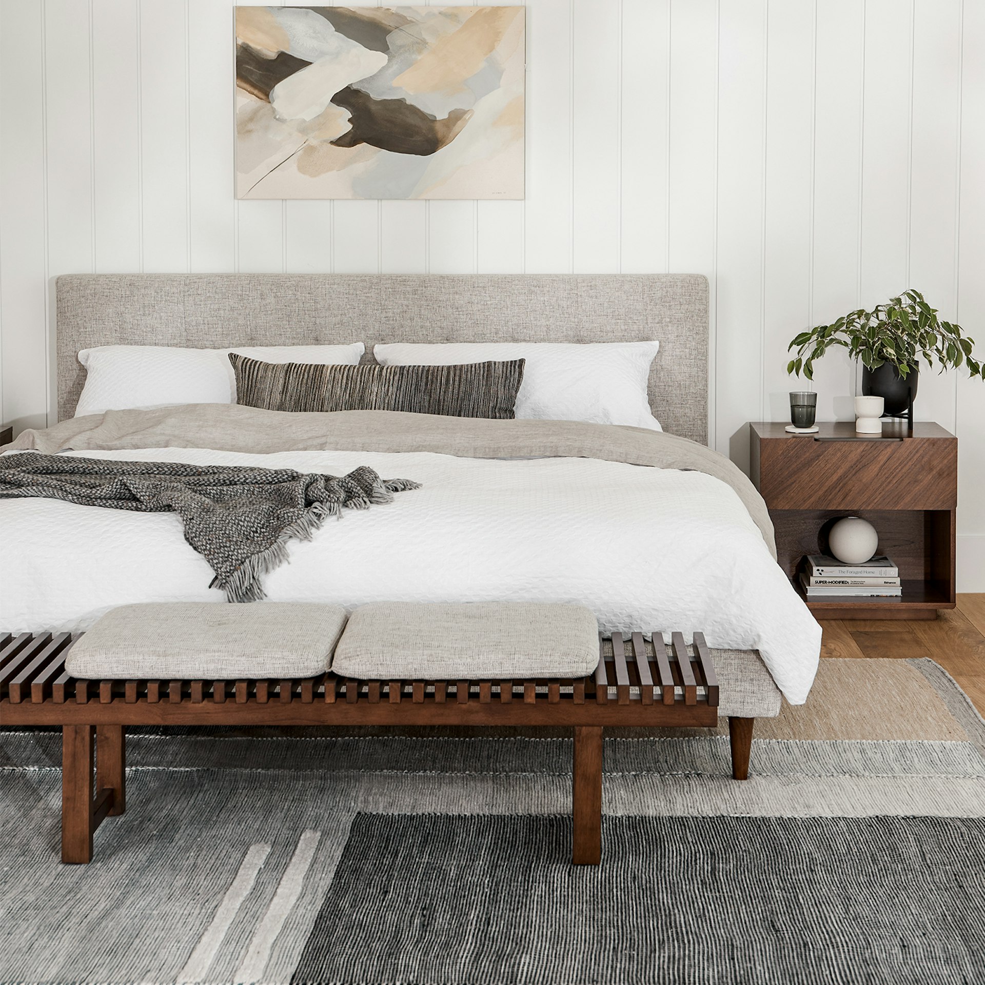Sven King Tufted Bed - Birch Ivory
