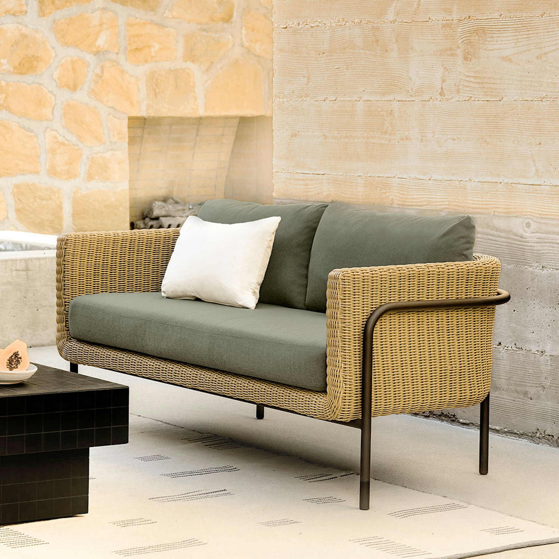 Aby 69.5" Outdoor Loveseat - Dravite Green