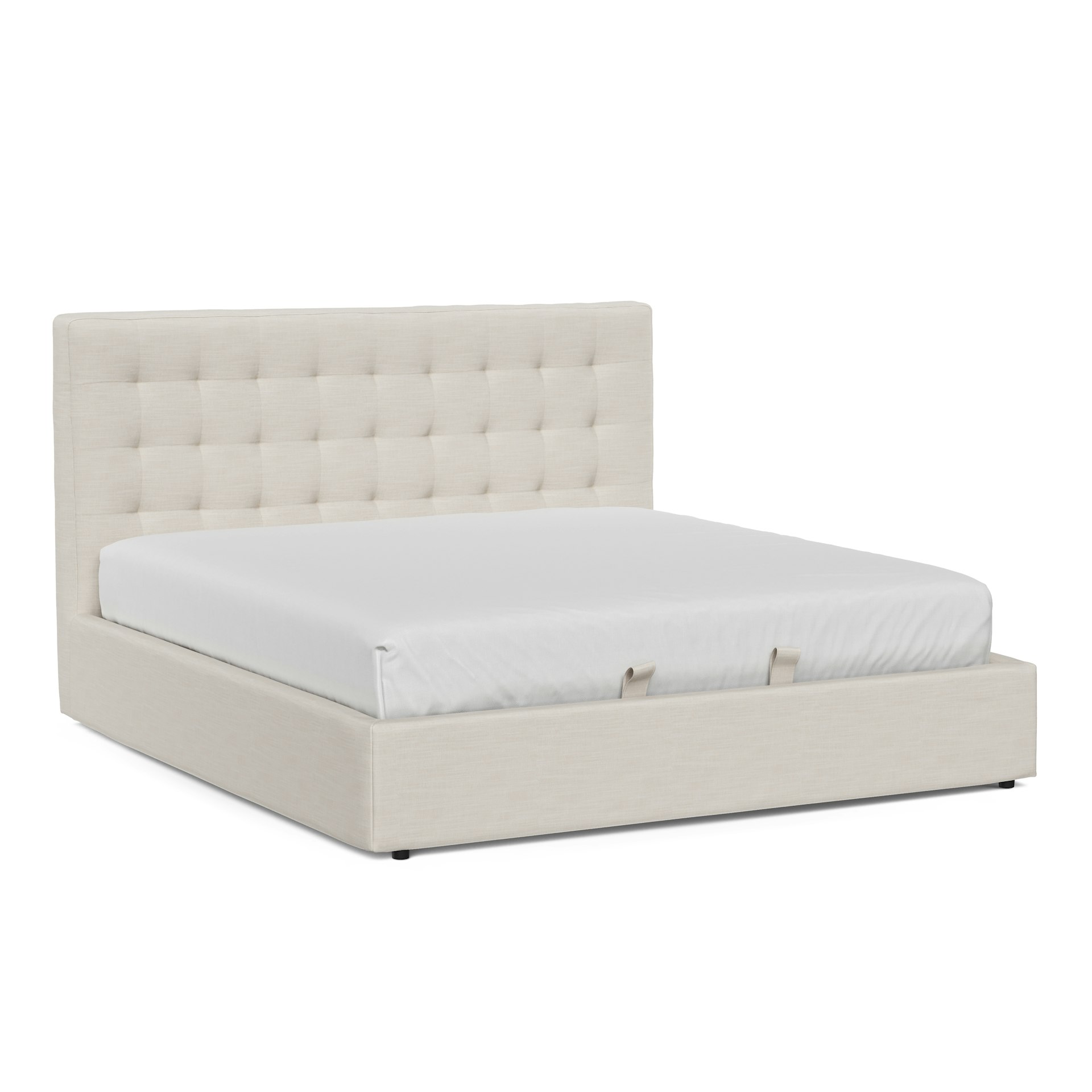Sven King Tufted Storage Bed - Biscuit Cream