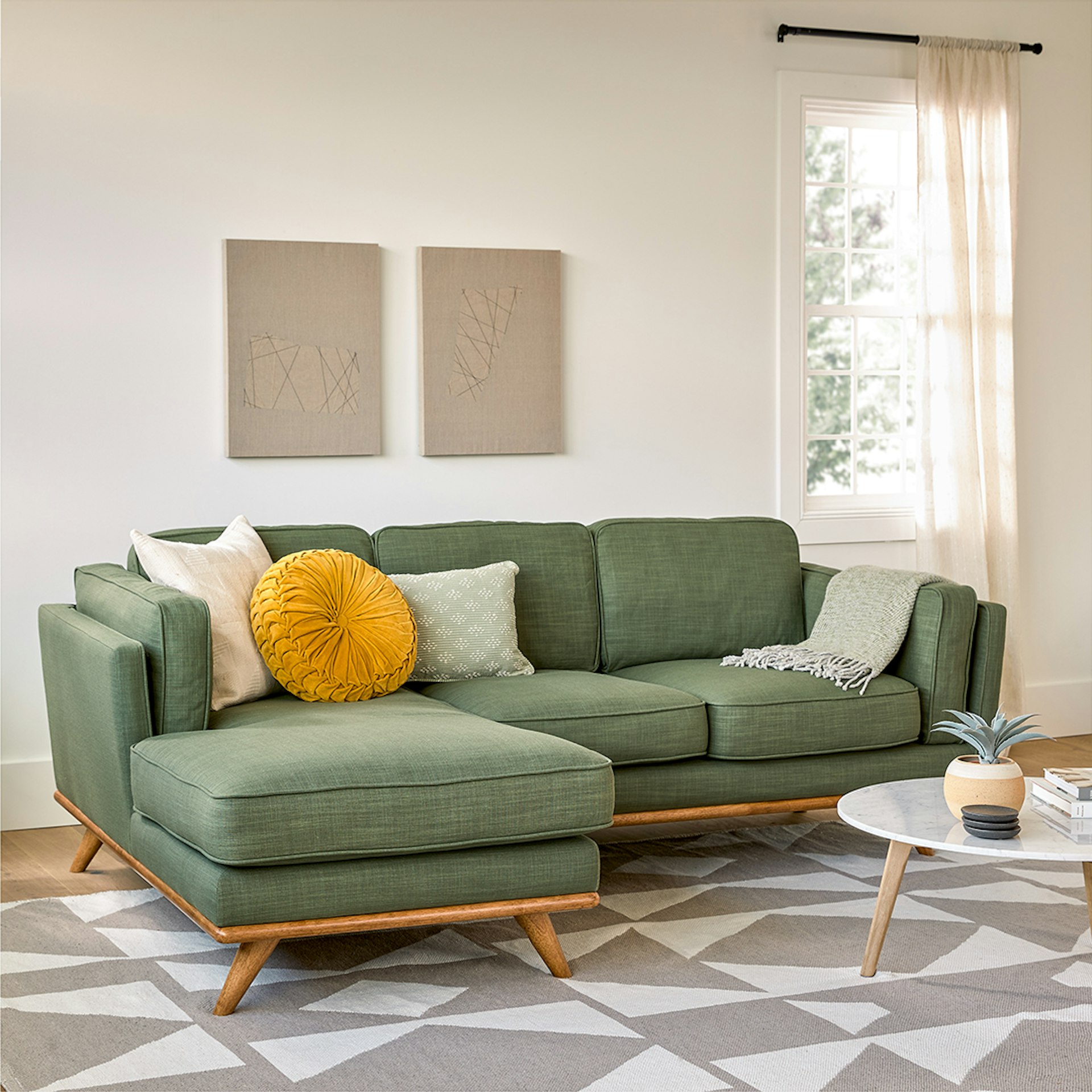 Timber 93" Left Sectional - Olio Green