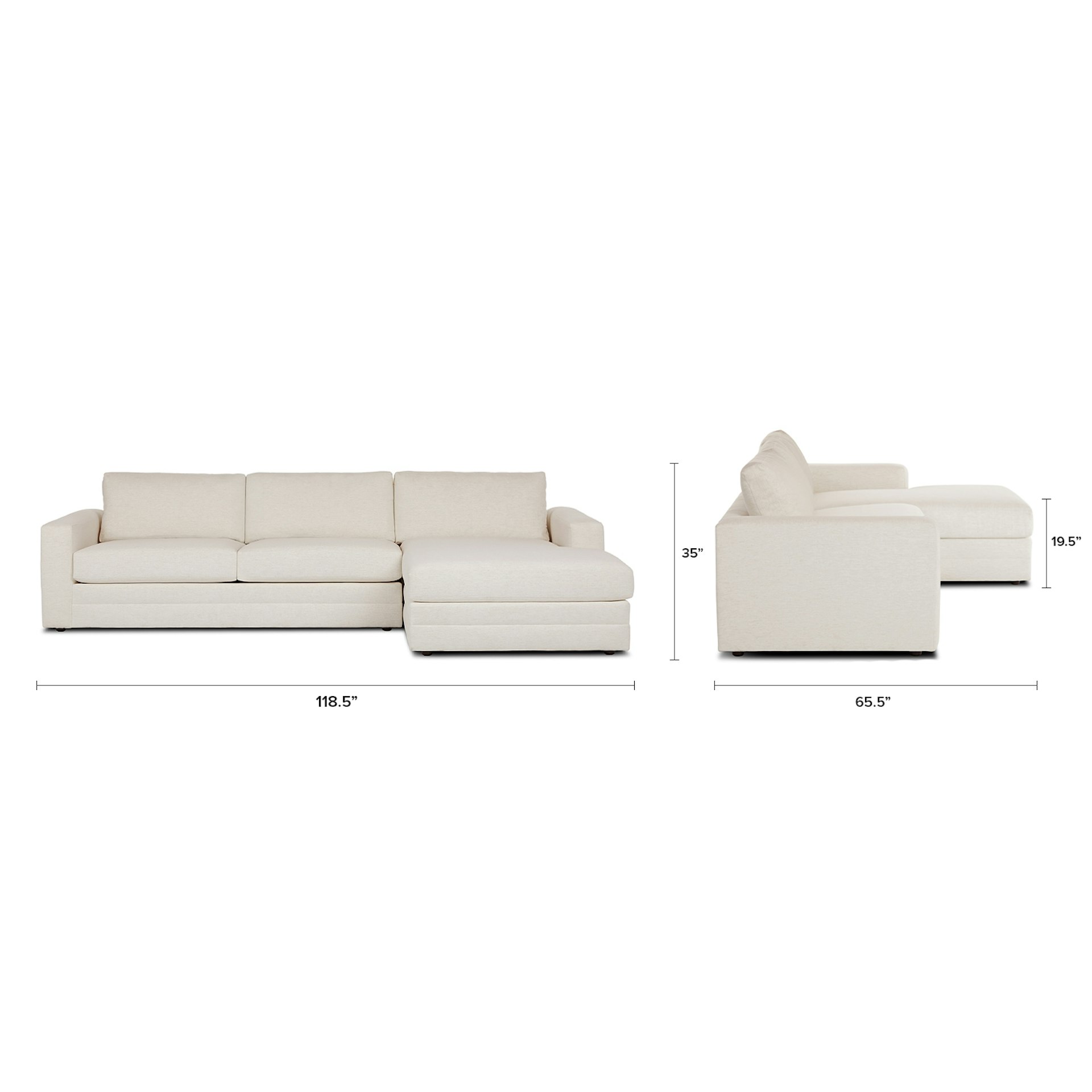 Riley 118.5" Right Sectional - Napa White 15 Riley 118.5" Right Sectional - Napa White