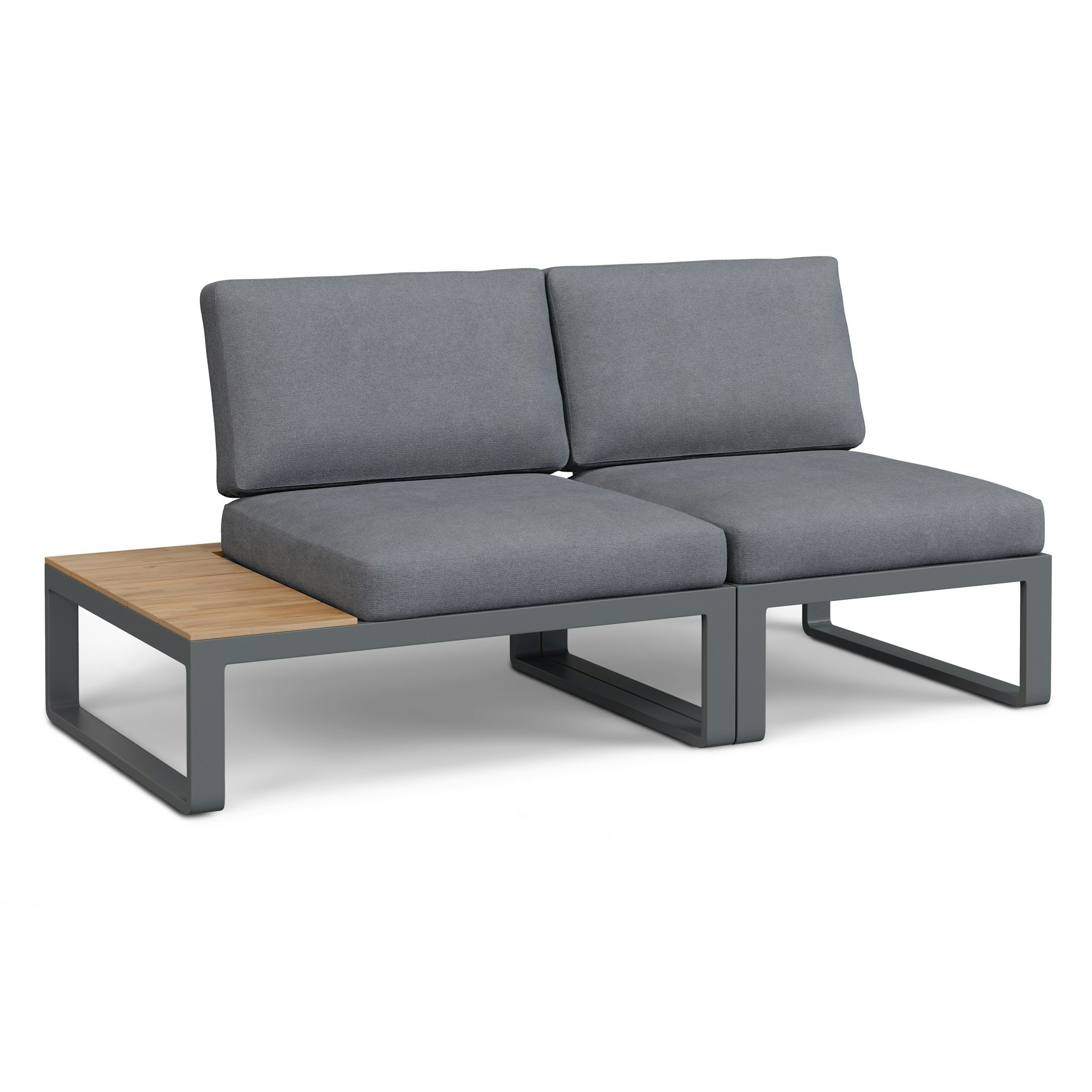 Kezia 68" Outdoor Left Modular Loveseat - Whale Gray 3 Kezia 68" Outdoor Left Modular Loveseat - Whale Gray