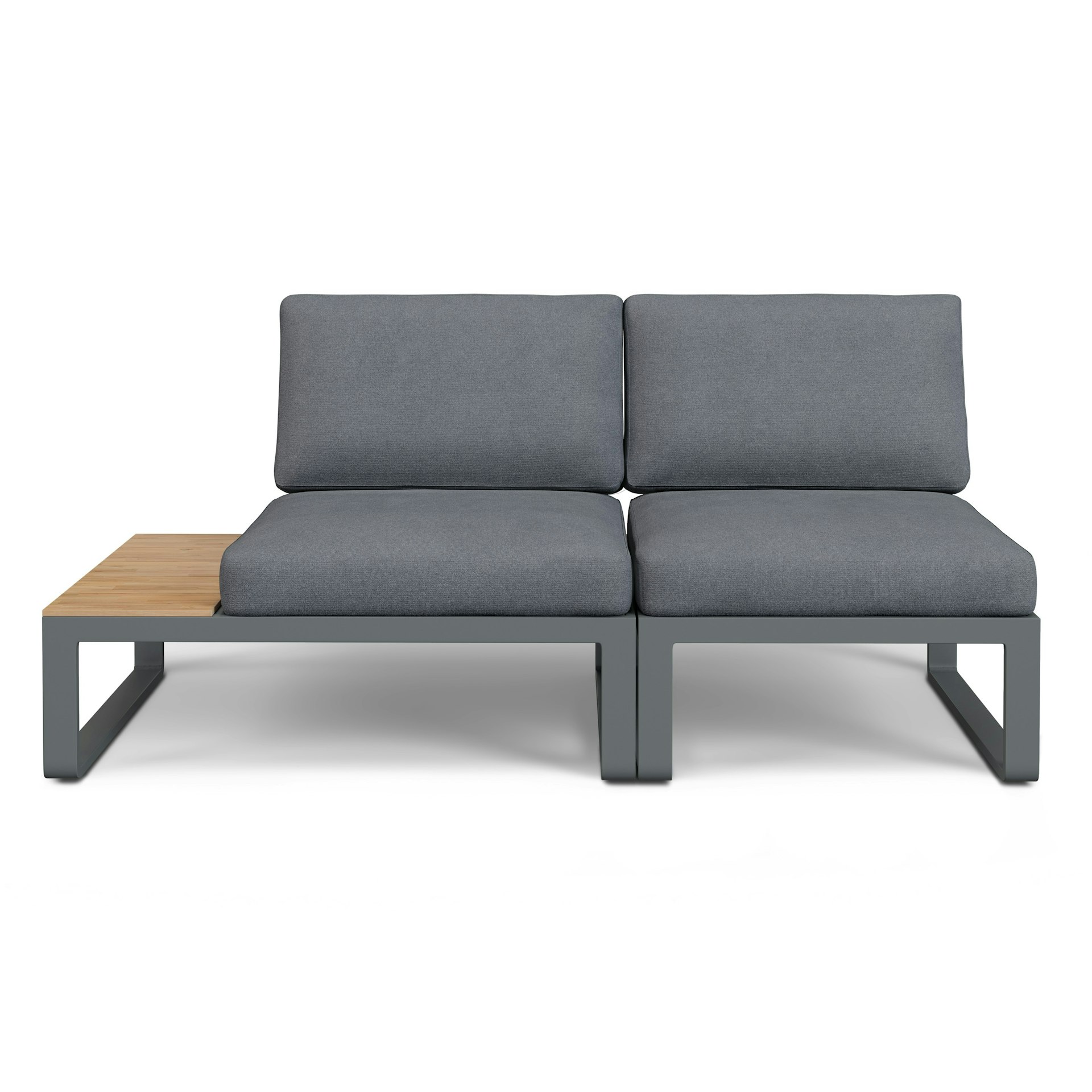 Kezia 68" Outdoor Left Modular Loveseat - Whale Gray 4 Kezia 68" Outdoor Left Modular Loveseat - Whale Gray