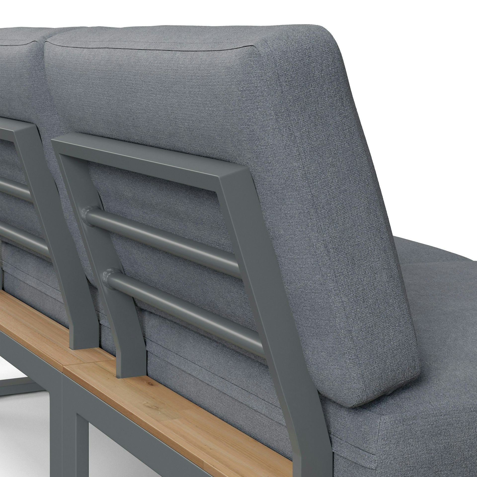 Kezia 68" Outdoor Left Modular Loveseat - Whale Gray 7 Kezia 68" Outdoor Left Modular Loveseat - Whale Gray