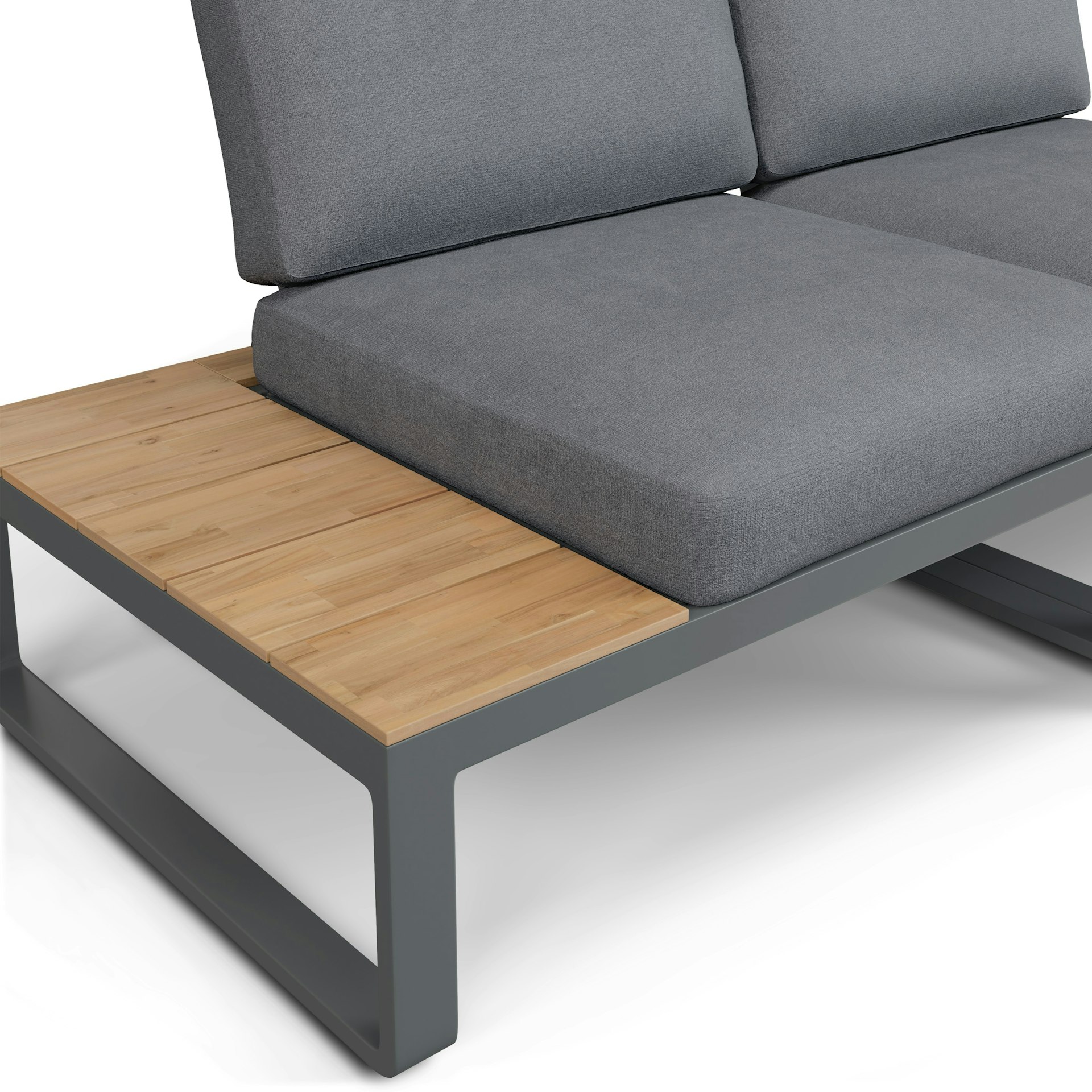 Kezia 68" Outdoor Left Modular Loveseat - Whale Gray 9 Kezia 68" Outdoor Left Modular Loveseat - Whale Gray