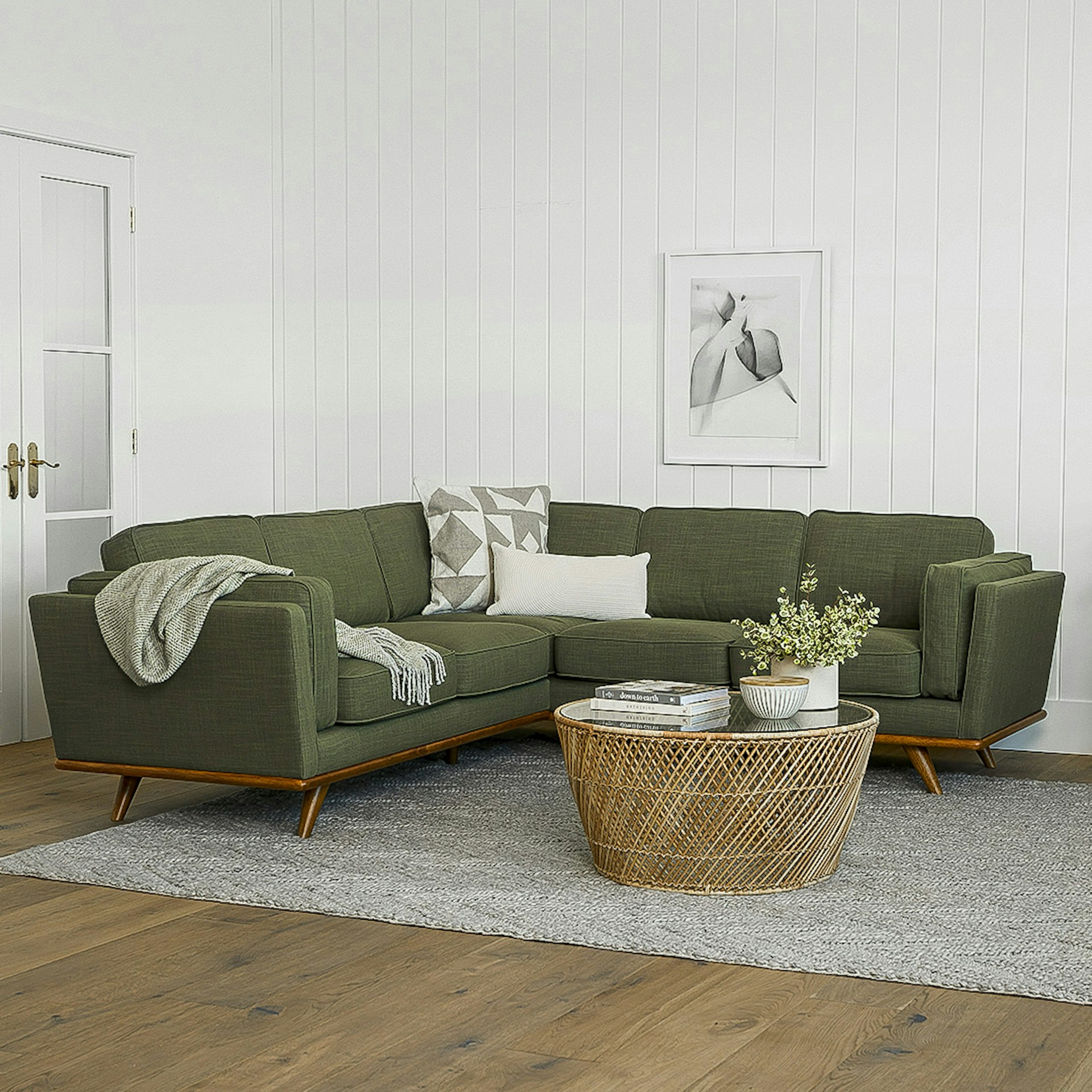 Timber 93" Corner Sectional - Olio Green