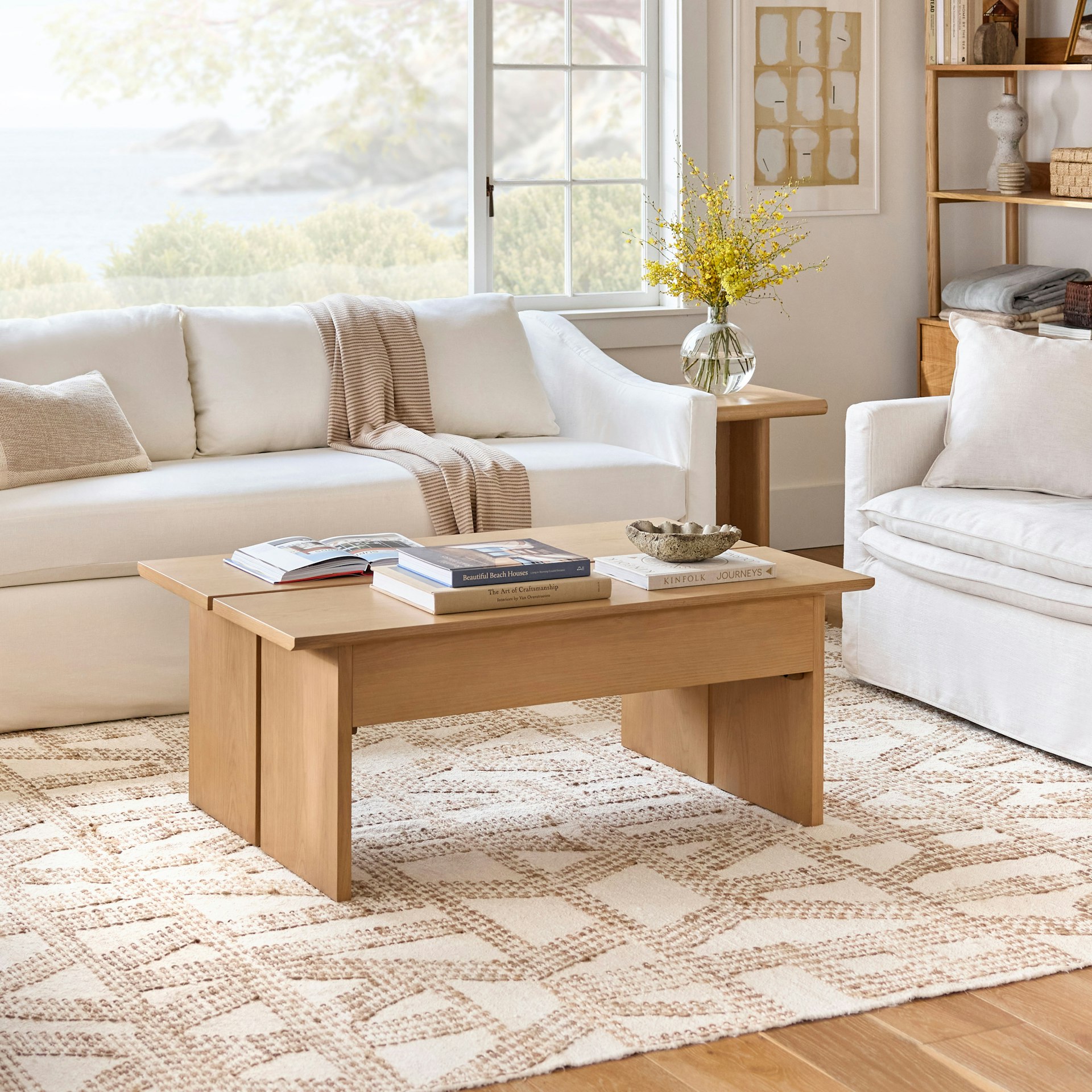 Karl 46" Lift-Top Coffee Table - White Oak