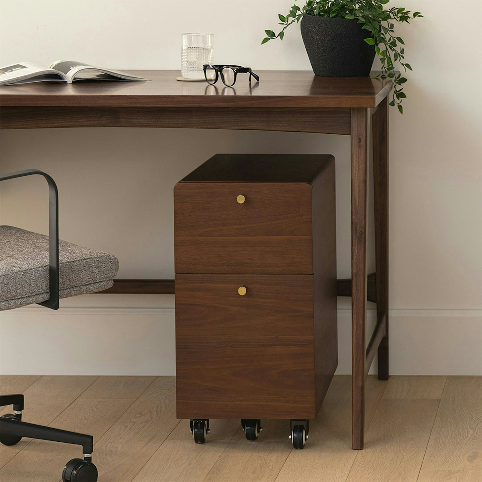 Krossa 12" File Cabinet - Walnut