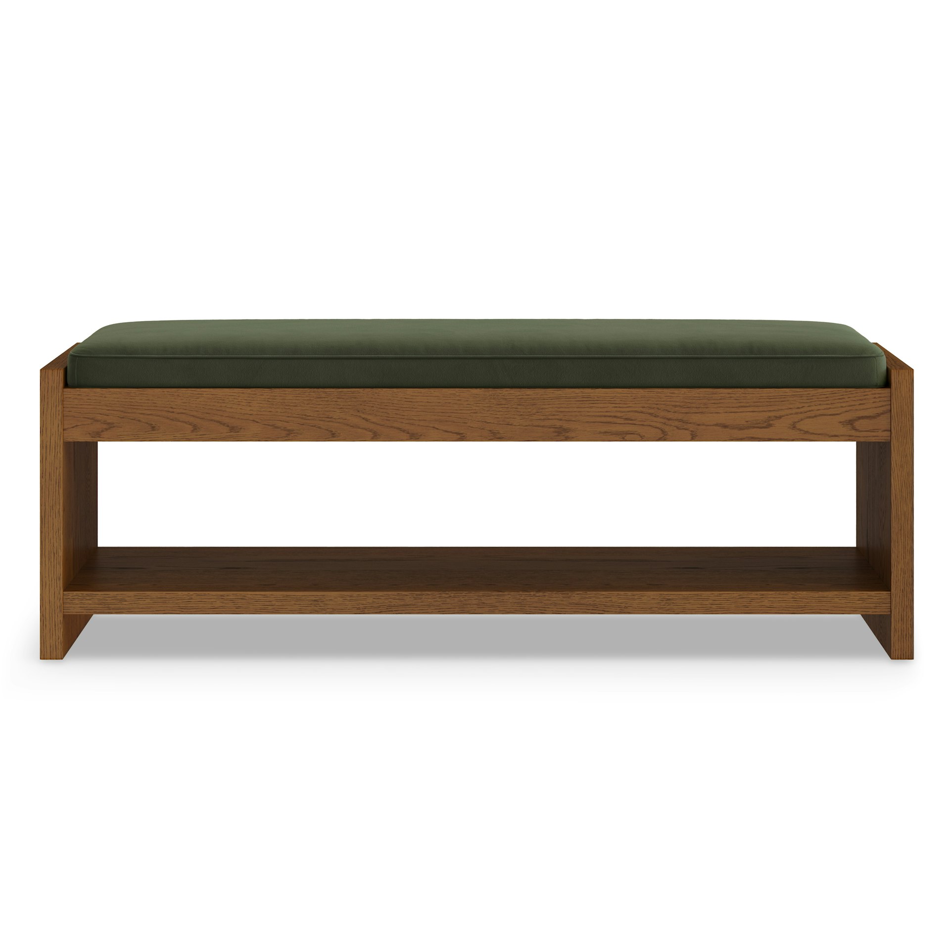 Cassie 56" Velvet Bench - Smoked Oak and Hale Fir Green 5 Cassie 56" Velvet Bench - Smoked Oak and Hale Fir Green