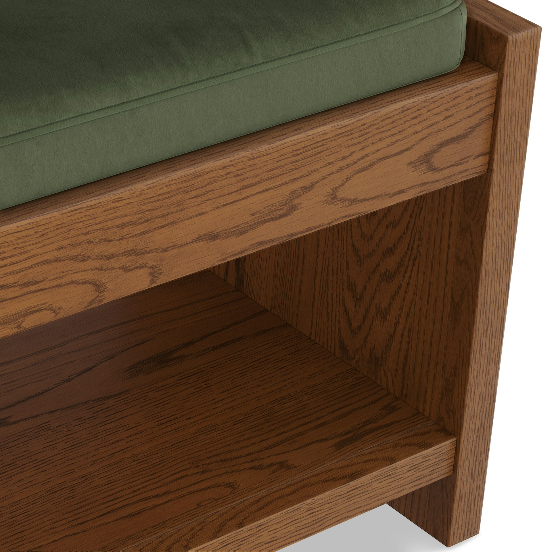 Cassie 56" Velvet Bench - Smoked Oak and Hale Fir Green 8 Cassie 56" Velvet Bench - Smoked Oak and Hale Fir Green