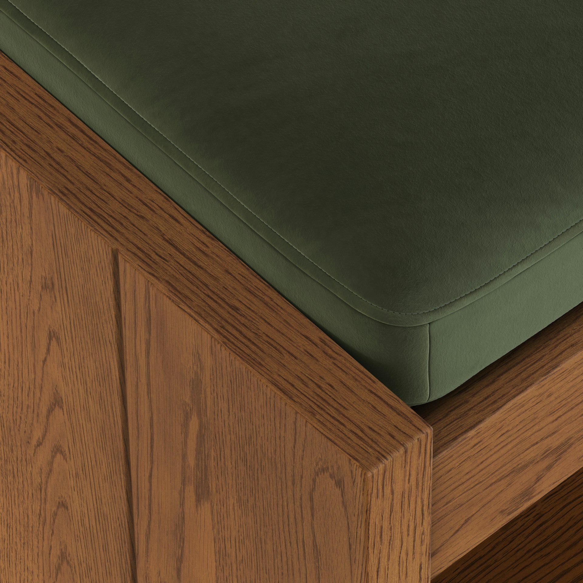 Cassie 56" Velvet Bench - Smoked Oak and Hale Fir Green 9 Cassie 56" Velvet Bench - Smoked Oak and Hale Fir Green