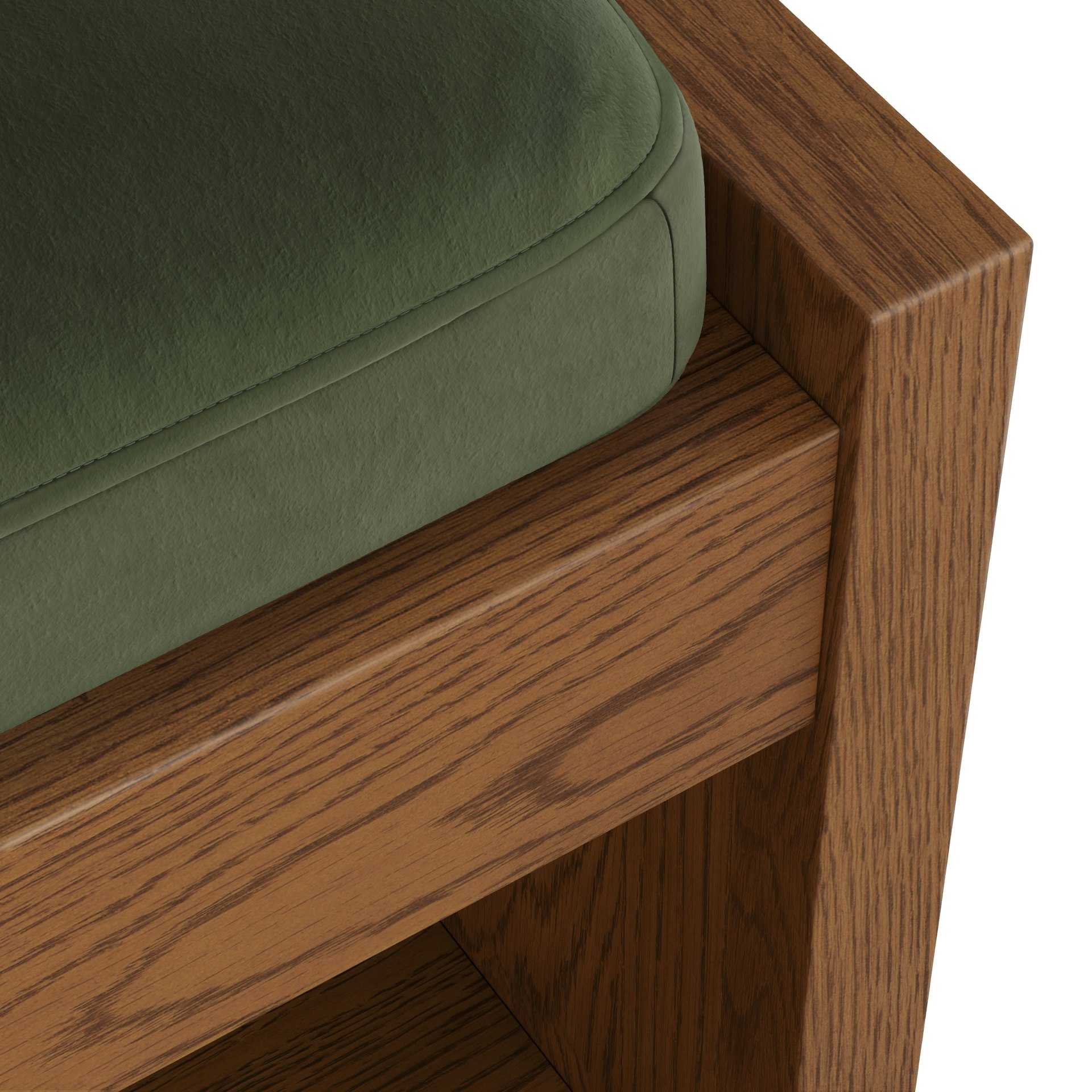 Cassie 56" Velvet Bench - Smoked Oak and Hale Fir Green 10 Cassie 56" Velvet Bench - Smoked Oak and Hale Fir Green