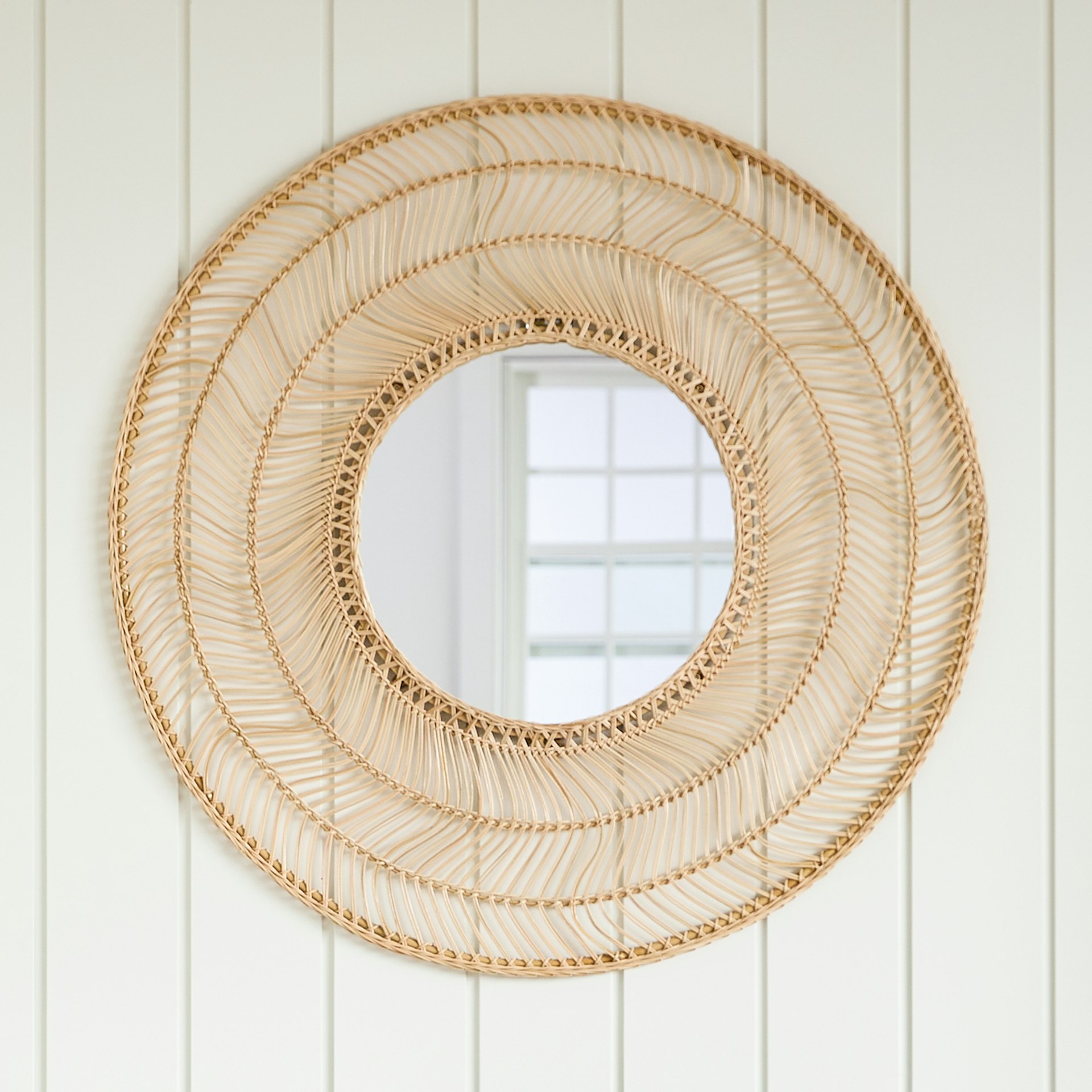 Meron Round Wall Mirror - Natural
