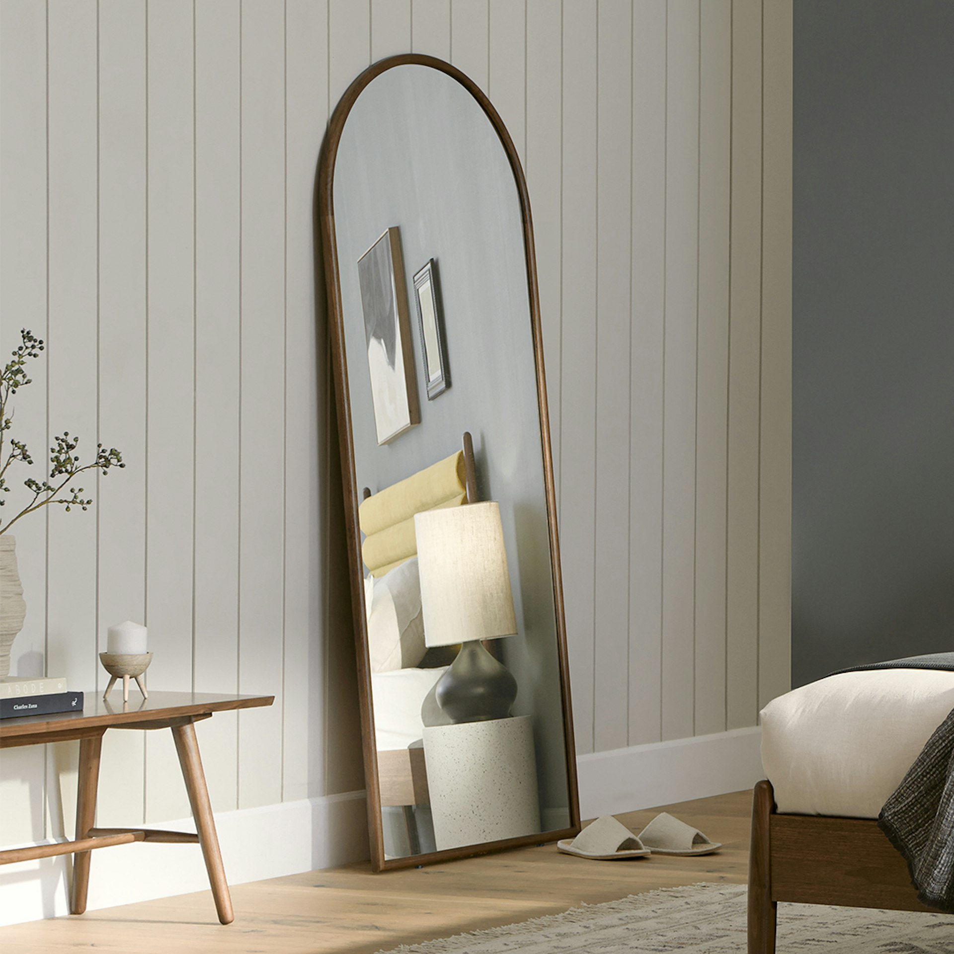 Laud Floor Mirror - Walnut