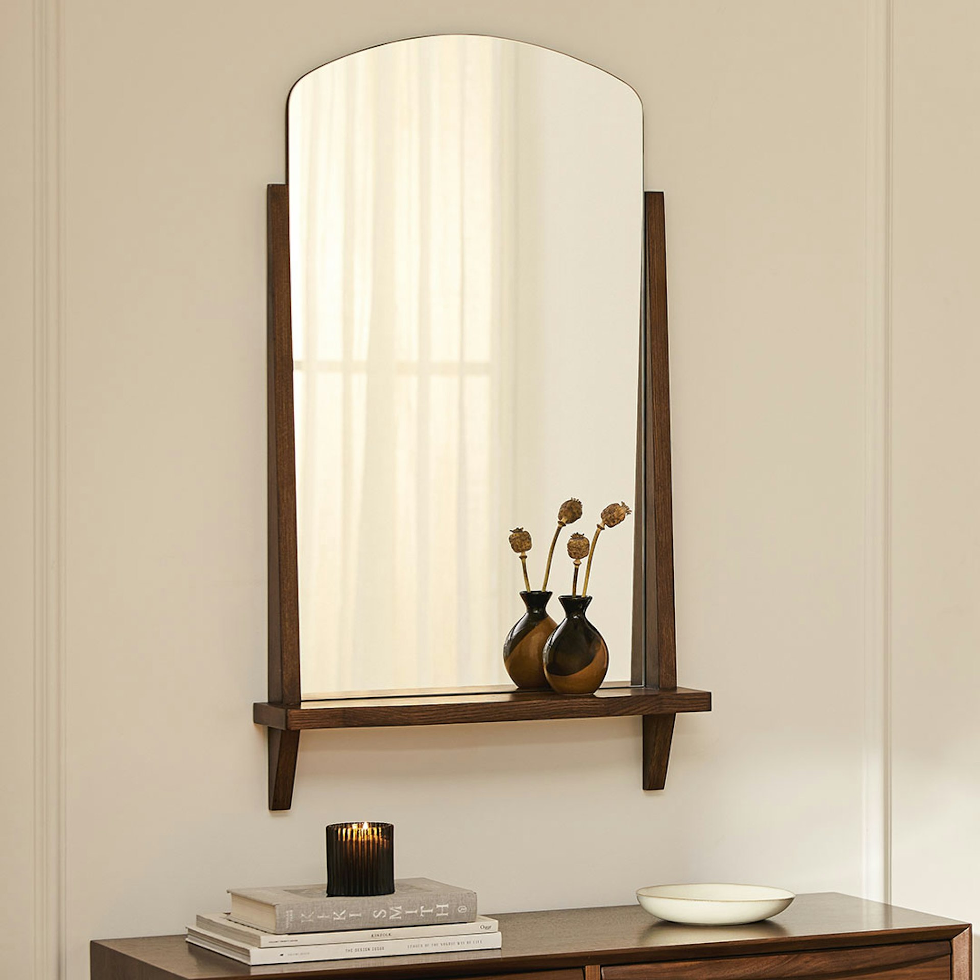 Luras Wall Mirror - Walnut
